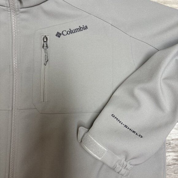 Columbia Omni Shield Jacket Mens XL Gray Ascender II Softshell Fleece Lined Zip - Picture 5 of 10